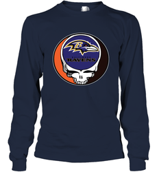 Baltimore Ravens Grateful Dead Steal Your Face NFL Football Adult Long Sleeve T-Shirt