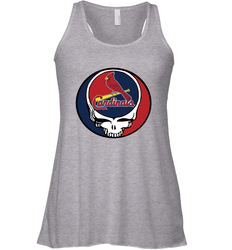 St Louis Cardinals Grateful Dead Steal Your Face Baseball Womens Racerback Tank Top