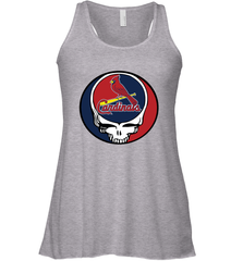 St Louis Cardinals Grateful Dead Steal Your Face Baseball Womens Racerback Tank Top Womens Racerback Tank Top - VeigarTee