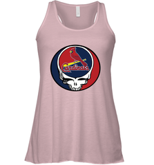 St Louis Cardinals Grateful Dead Steal Your Face Baseball Womens Racerback Tank Top Womens Racerback Tank Top - VeigarTee
