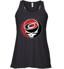 Carolina Hurricanes Grateful Dead Steal Your Face Hockey NHL Womens Racerback Tank Top Womens Racerback Tank Top - VeigarTee