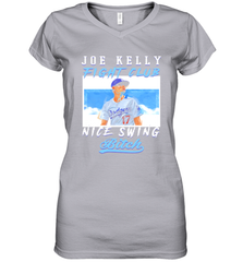 Joe Kelly Fight Club Nice Swing Bitch Dogers Baseball Club Womens V-Neck T-Shirt Womens V-Neck T-Shirt - VeigarTee