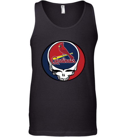 St Louis Cardinals Grateful Dead Steal Your Face Baseball Mens Tank Top Mens Tank Top / Black / XS Mens Tank Top - VeigarTee