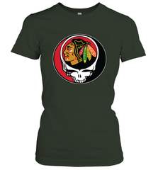 Chicago Blackhawks Grateful Dead Steal Your Face Hockey NHL Womens T-Shirt Womens T-Shirt - VeigarTee