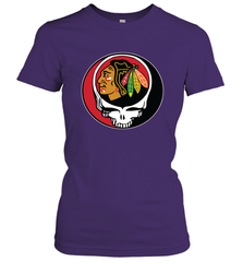 Chicago Blackhawks Grateful Dead Steal Your Face Hockey NHL Womens T-Shirt Womens T-Shirt - VeigarTee