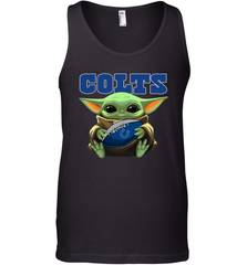Baby Yoda Loves The Indianapolis Colts Star Wars Baby Yoda Hugs Colts NFL Mens Tank Top Mens Tank Top - VeigarTee