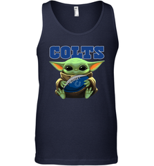Baby Yoda Loves The Indianapolis Colts Star Wars Baby Yoda Hugs Colts NFL Mens Tank Top Mens Tank Top - VeigarTee