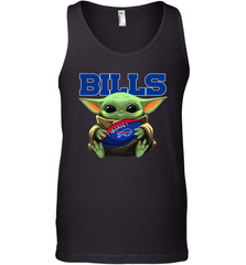 Baby Yoda Loves The Buffalo Bills Star Wars Baby Yoda Hugs Bills NFL Mens Tank Top Mens Tank Top - VeigarTee