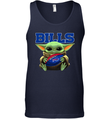 Baby Yoda Loves The Buffalo Bills Star Wars Baby Yoda Hugs Bills NFL Mens Tank Top Mens Tank Top - VeigarTee