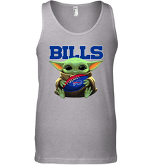 Baby Yoda Loves The Buffalo Bills Star Wars Baby Yoda Hugs Bills NFL Mens Tank Top Mens Tank Top - VeigarTee
