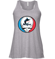 Miami Marlins Grateful Dead Steal Your Face Baseball Womens Racerback Tank Top Womens Racerback Tank Top - VeigarTee