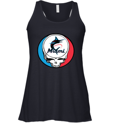 Miami Marlins Grateful Dead Steal Your Face Baseball Womens Racerback Tank Top Womens Racerback Tank Top - VeigarTee