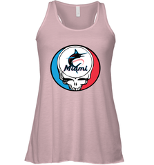 Miami Marlins Grateful Dead Steal Your Face Baseball Womens Racerback Tank Top Womens Racerback Tank Top - VeigarTee