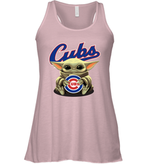 Baby Yoda Hugs Loves The Chicago Cubs Baseball Womens Racerback Tank Top Womens Racerback Tank Top - VeigarTee