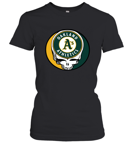 Oakland Athletics Grateful Dead Steal Your Face Baseball Womens T-Shirt Womens T-Shirt / Black / XS Womens T-Shirt - VeigarTee