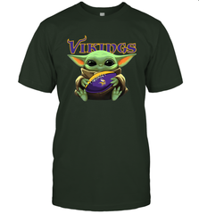 Baby Yoda Loves The Minnesota Vikings Star Wars Baby Yoda Hugs Vikings NFL Mens T-Shirt Mens T-Shirt - VeigarTee