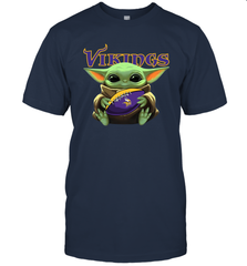 Baby Yoda Loves The Minnesota Vikings Star Wars Baby Yoda Hugs Vikings NFL Mens T-Shirt Mens T-Shirt - VeigarTee