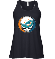 Miami Dolphins Grateful Dead Steal Your Face NFL Football Womens Racerback Tank Top Womens Racerback Tank Top - VeigarTee