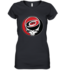 Carolina Hurricanes Grateful Dead Steal Your Face Hockey NHL Womens V-Neck T-Shirt Womens V-Neck T-Shirt - VeigarTee