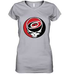 Carolina Hurricanes Grateful Dead Steal Your Face Hockey NHL Womens V-Neck T-Shirt Womens V-Neck T-Shirt - VeigarTee