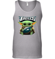 Baby Yoda Loves The Philadelphia Eagles Star Wars Baby Yoda Hugs Eagles NFL Mens Tank Top Mens Tank Top - VeigarTee