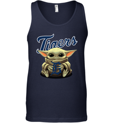Baby Yoda Hugs Loves The Detroit Tigers Baseball Mens Tank Top Mens Tank Top - VeigarTee
