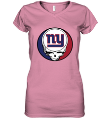 New York Giants Grateful Dead Steal Your Face NFL Football Womens V-Neck T-Shirt Womens V-Neck T-Shirt - VeigarTee