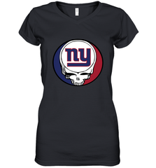 New York Giants Grateful Dead Steal Your Face NFL Football Womens V-Neck T-Shirt Womens V-Neck T-Shirt - VeigarTee