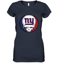 New York Giants Grateful Dead Steal Your Face NFL Football Womens V-Neck T-Shirt Womens V-Neck T-Shirt - VeigarTee