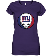 New York Giants Grateful Dead Steal Your Face NFL Football Womens V-Neck T-Shirt Womens V-Neck T-Shirt - VeigarTee