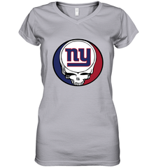 New York Giants Grateful Dead Steal Your Face NFL Football Womens V-Neck T-Shirt Womens V-Neck T-Shirt - VeigarTee