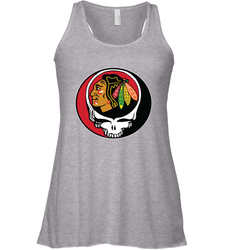 Chicago Blackhawks Grateful Dead Steal Your Face Hockey NHL Womens Racerback Tank Top