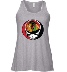 Chicago Blackhawks Grateful Dead Steal Your Face Hockey NHL Womens Racerback Tank Top Womens Racerback Tank Top - VeigarTee
