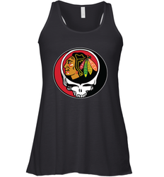Chicago Blackhawks Grateful Dead Steal Your Face Hockey NHL Womens Racerback Tank Top