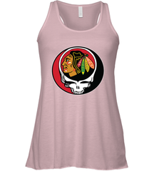 Chicago Blackhawks Grateful Dead Steal Your Face Hockey NHL Womens Racerback Tank Top Womens Racerback Tank Top - VeigarTee
