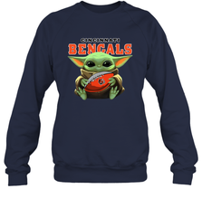 Baby Yoda Loves The Cincinnati Bengals Star Wars Baby Yoda Hugs Bengals NFL Adult Sweatshirt Adult Sweatshirt - VeigarTee