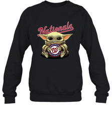 Baby Yoda Hugs Loves The Washington Nationals Baseball Adult Sweatshirt Adult Sweatshirt - VeigarTee