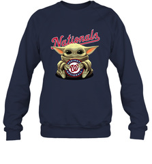 Baby Yoda Hugs Loves The Washington Nationals Baseball Adult Sweatshirt Adult Sweatshirt - VeigarTee