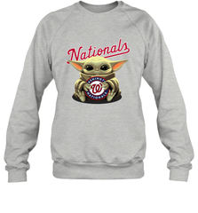 Baby Yoda Hugs Loves The Washington Nationals Baseball Adult Sweatshirt Adult Sweatshirt - VeigarTee