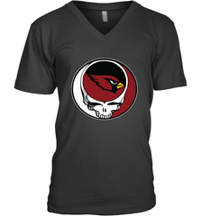 Arizona Cardinals Grateful Dead Steal Your Face NFL Football Mens V-Neck T-Shirt Mens V-Neck T-Shirt - VeigarTee