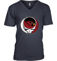 Arizona Cardinals Grateful Dead Steal Your Face NFL Football Mens V-Neck T-Shirt Mens V-Neck T-Shirt - VeigarTee