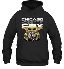 Baby Yoda Hugs Loves The Chicago White Sox Baseball Adult Hoodie Sweatshirt Adult Hoodie Sweatshirt - VeigarTee