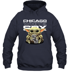 Baby Yoda Hugs Loves The Chicago White Sox Baseball Adult Hoodie Sweatshirt Adult Hoodie Sweatshirt - VeigarTee