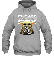 Baby Yoda Hugs Loves The Chicago White Sox Baseball Adult Hoodie Sweatshirt Adult Hoodie Sweatshirt - VeigarTee