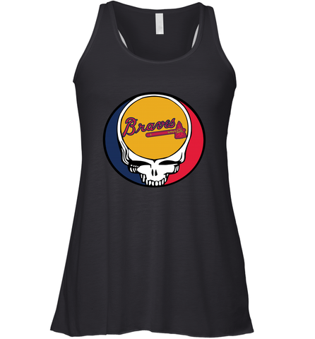 Atlanta Braves Grateful Dead Steal Your Face Baseball Womens Racerback Tank Top Womens Racerback Tank Top / Black / XS Womens Racerback Tank Top - VeigarTee