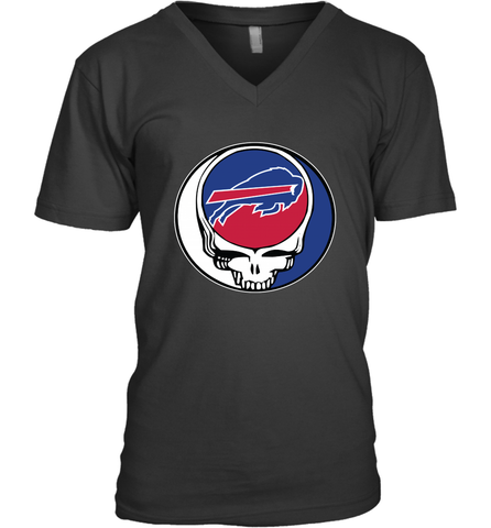 Buffalo Bills Grateful Dead Steal Your Face NFL Football Mens V-Neck T-Shirt Mens V-Neck T-Shirt / Black / S Mens V-Neck T-Shirt - VeigarTee