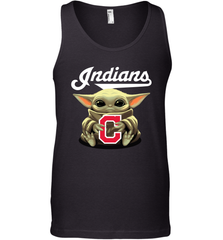 Baby Yoda Hugs Loves The Cleveland Indians Baseball Mens Tank Top Mens Tank Top - VeigarTee