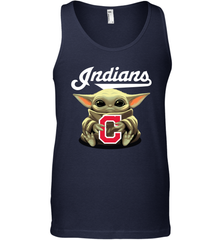 Baby Yoda Hugs Loves The Cleveland Indians Baseball Mens Tank Top Mens Tank Top - VeigarTee