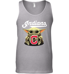 Baby Yoda Hugs Loves The Cleveland Indians Baseball Mens Tank Top Mens Tank Top - VeigarTee
