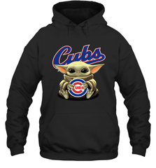 Baby Yoda Hugs Loves The Chicago Cubs Baseball Adult Hoodie Sweatshirt Adult Hoodie Sweatshirt - VeigarTee